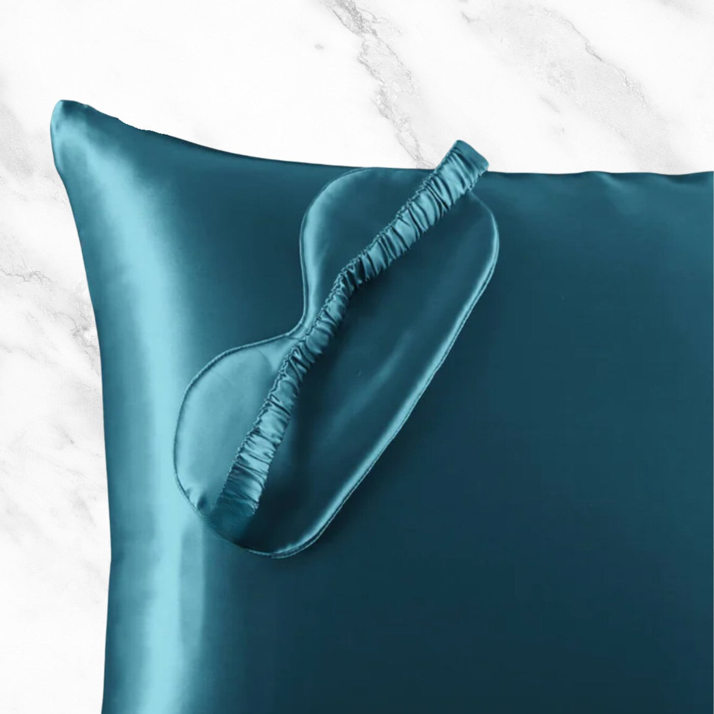 Luxury 22mm 100% Mulberry Silk Eye Mask in Teal Blue 22 mm Real Silk