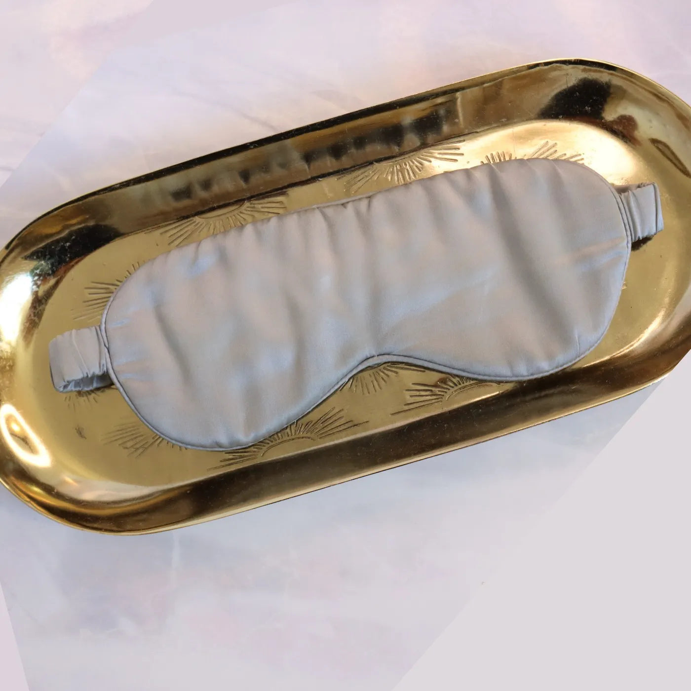 Silk Eye Sleeping Mask 100% Pure Mulberry Silk Grey Silver Luxury Gift