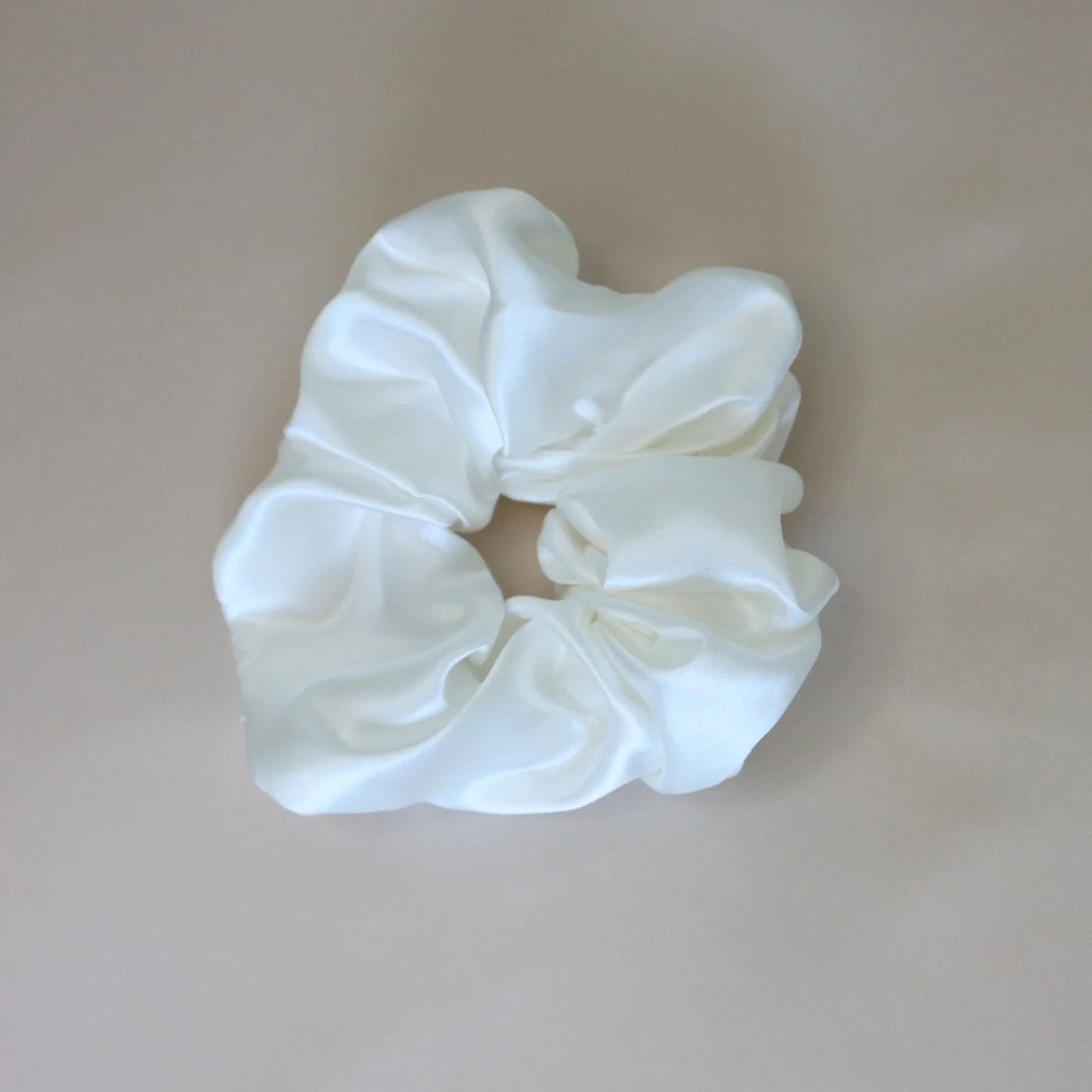 4 White silk scrunchies hair ties uk real silk