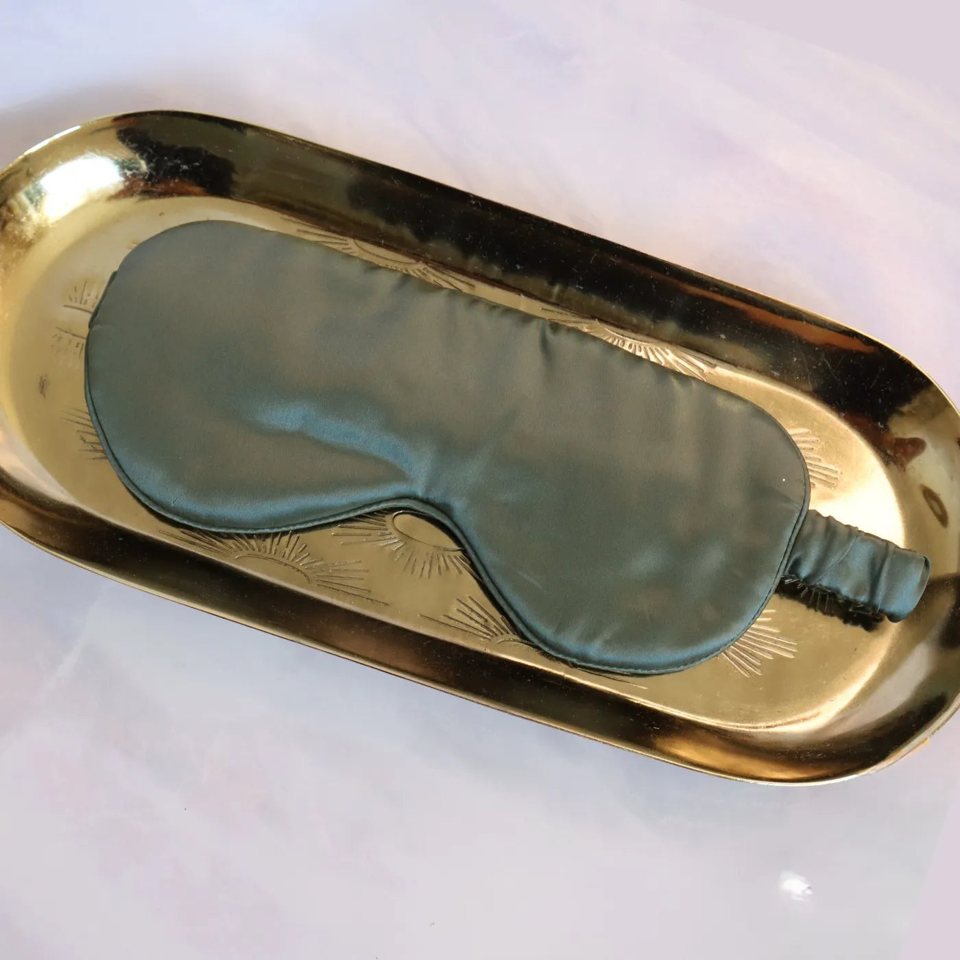 Luxury 22mm 100% Mulberry Silk Eye Mask in Green