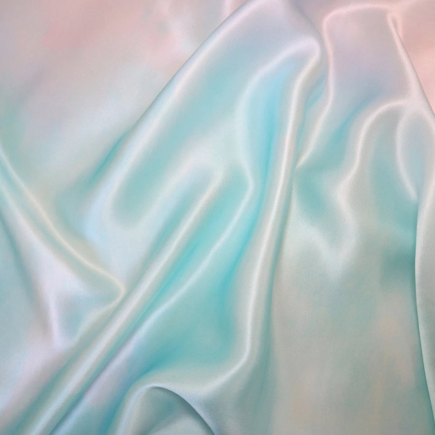 Aqua Light Blue Pink Gradient Unicorn Real Silk Pillowcase 22 Momme MM Mulberry Silk Zipper UK Ireland