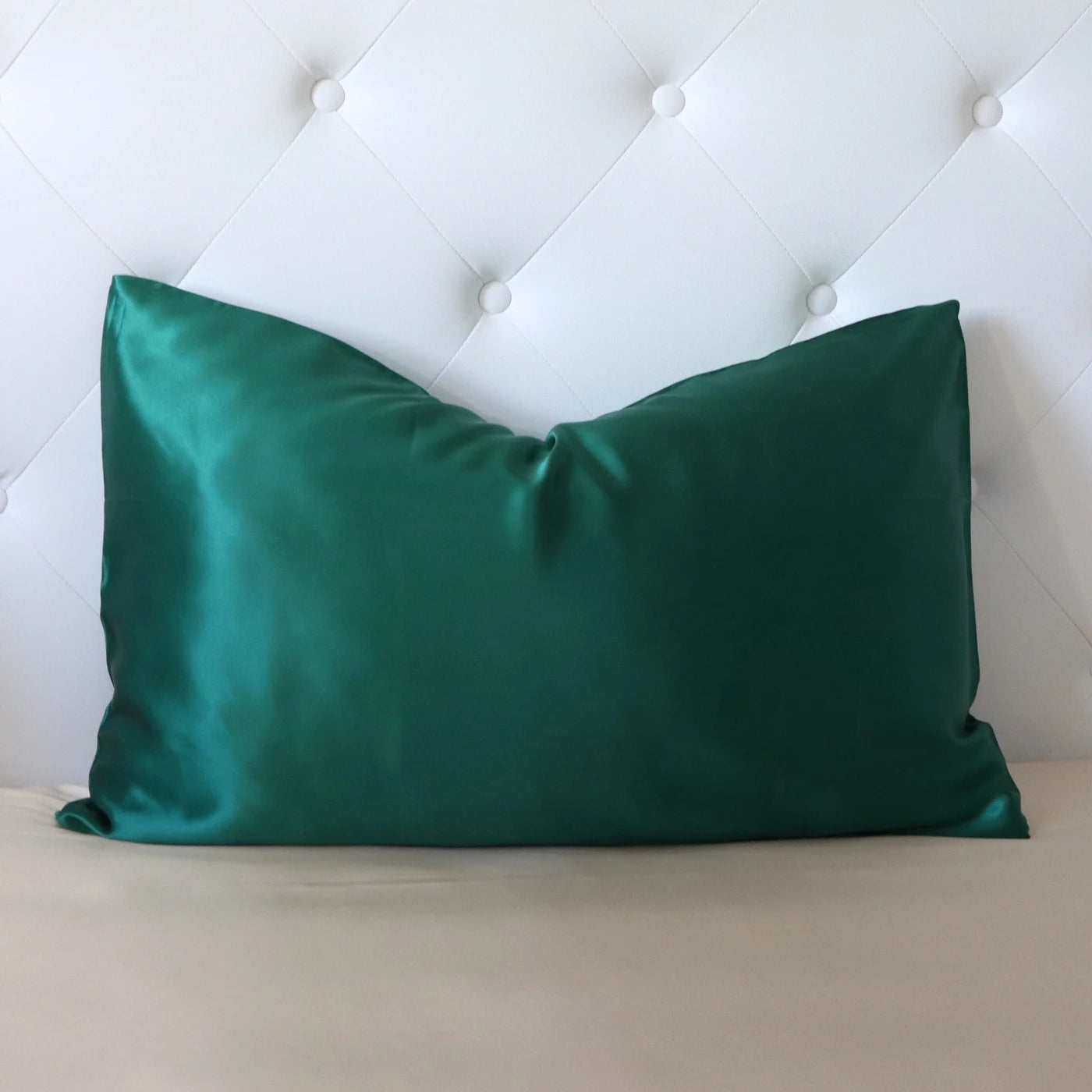 Green sales silk pillowcase