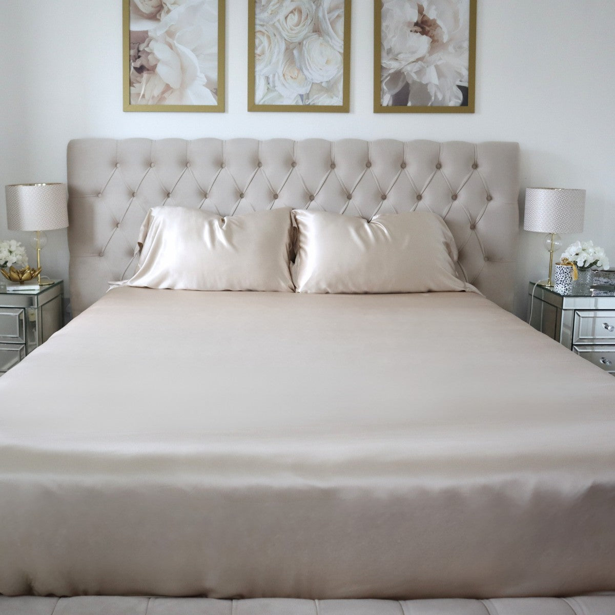 22 momme 100% mulberry silk bedding Real Silk Pillowcase 4 pieces UK USA Double King gold