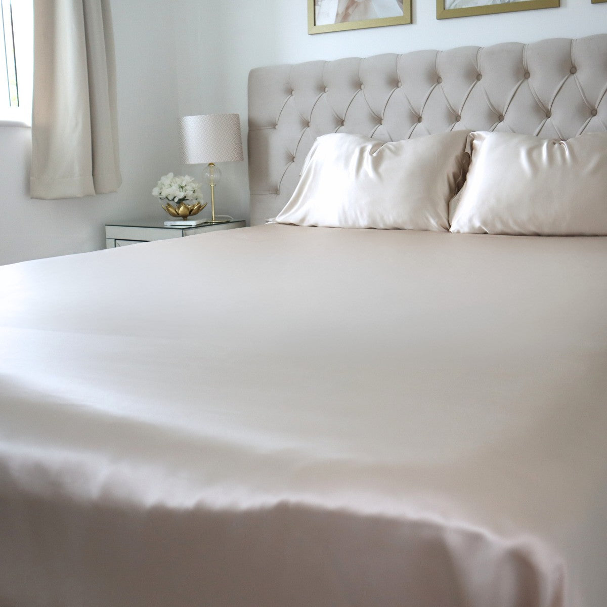 22 momme 100% mulberry silk bedding Real Silk Pillowcase 4 pieces UK USA Double King gold