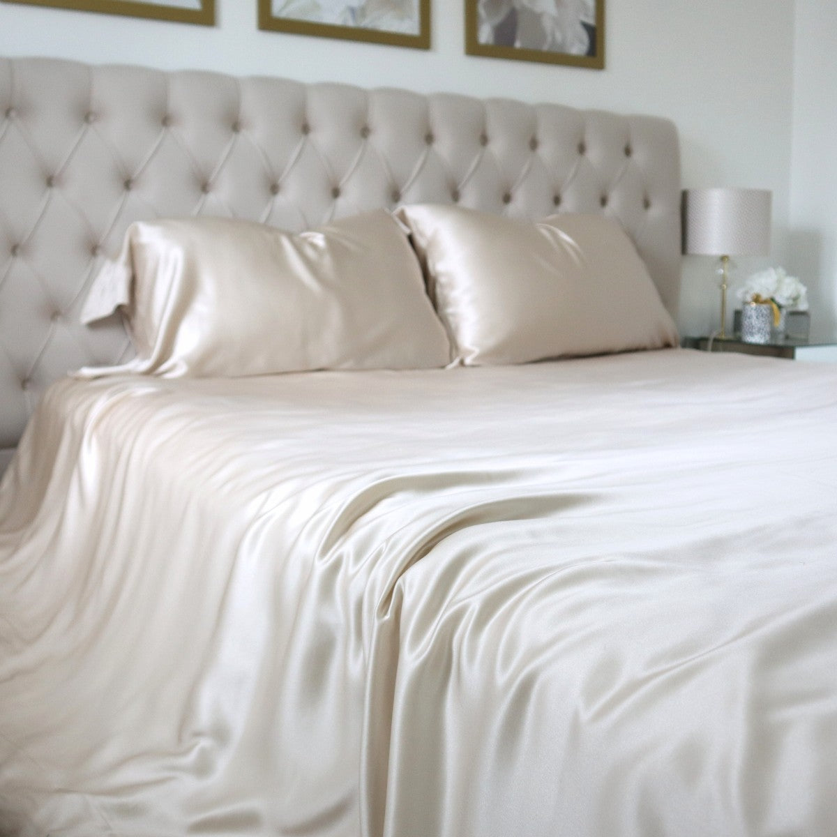 22 momme 100% mulberry silk bedding Real Silk Pillowcase 4 pieces UK USA Double King gold