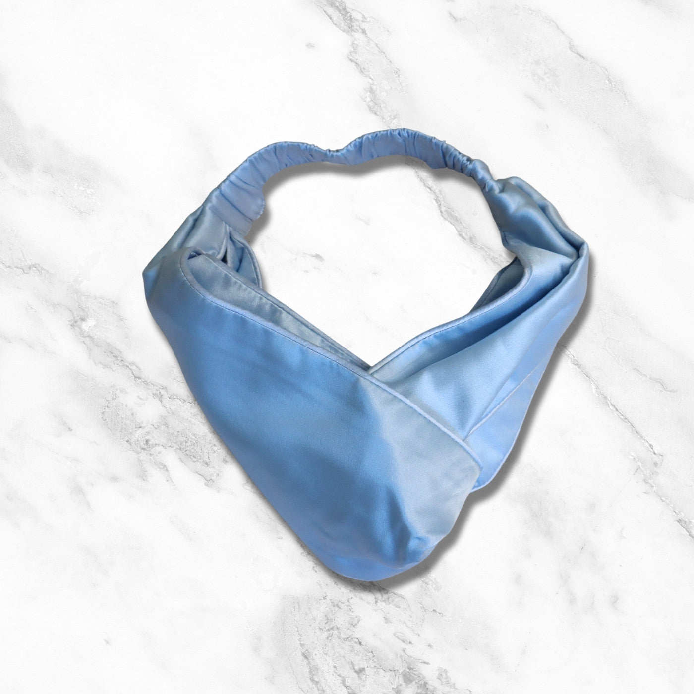 Silk Headband - 100% Pure Mulberry Silk 25 MM Light Blue Real Silk UK