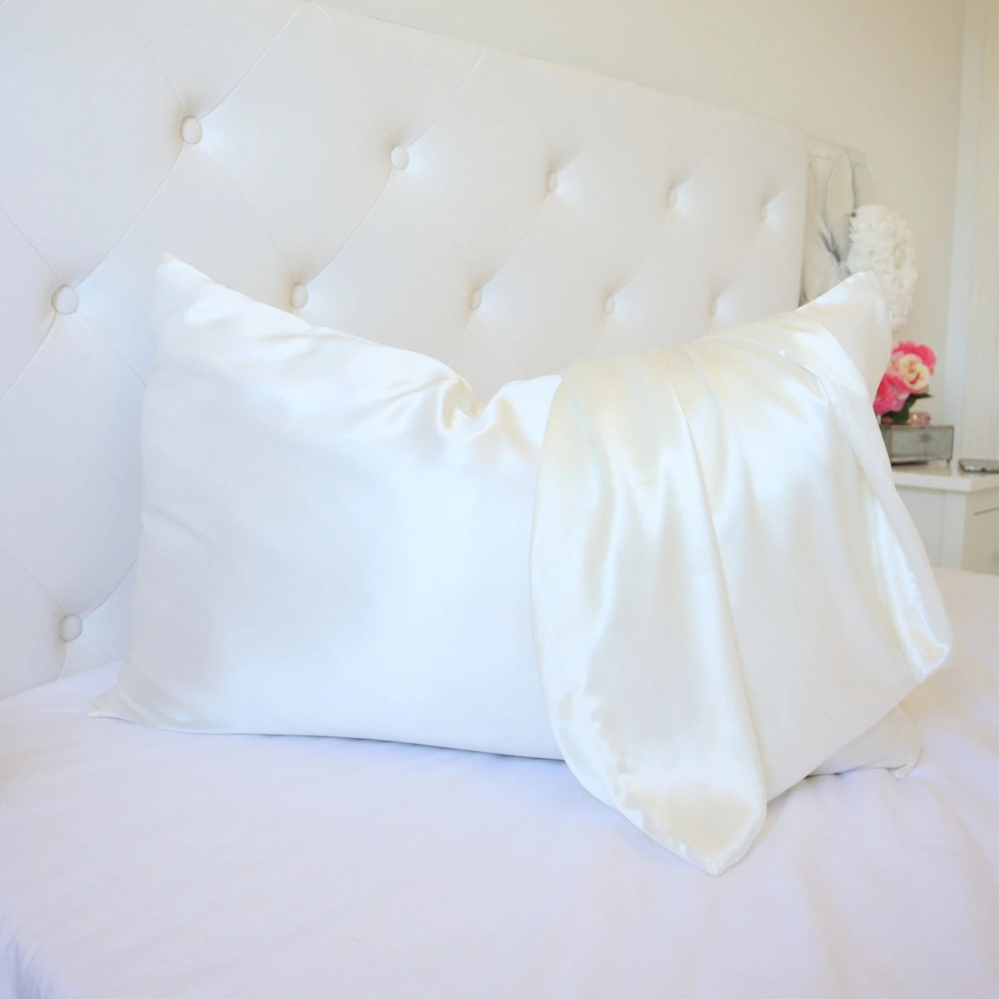 White Ivory Real Silk Pillowcase UK Ireland 22 Momme mm 100% Mulberry Standard Queen King best quality