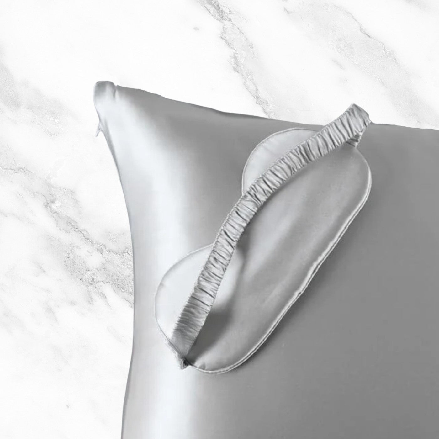 Silk Eye Sleeping Mask 100% Pure Mulberry Silk Grey Silver Luxury Gift