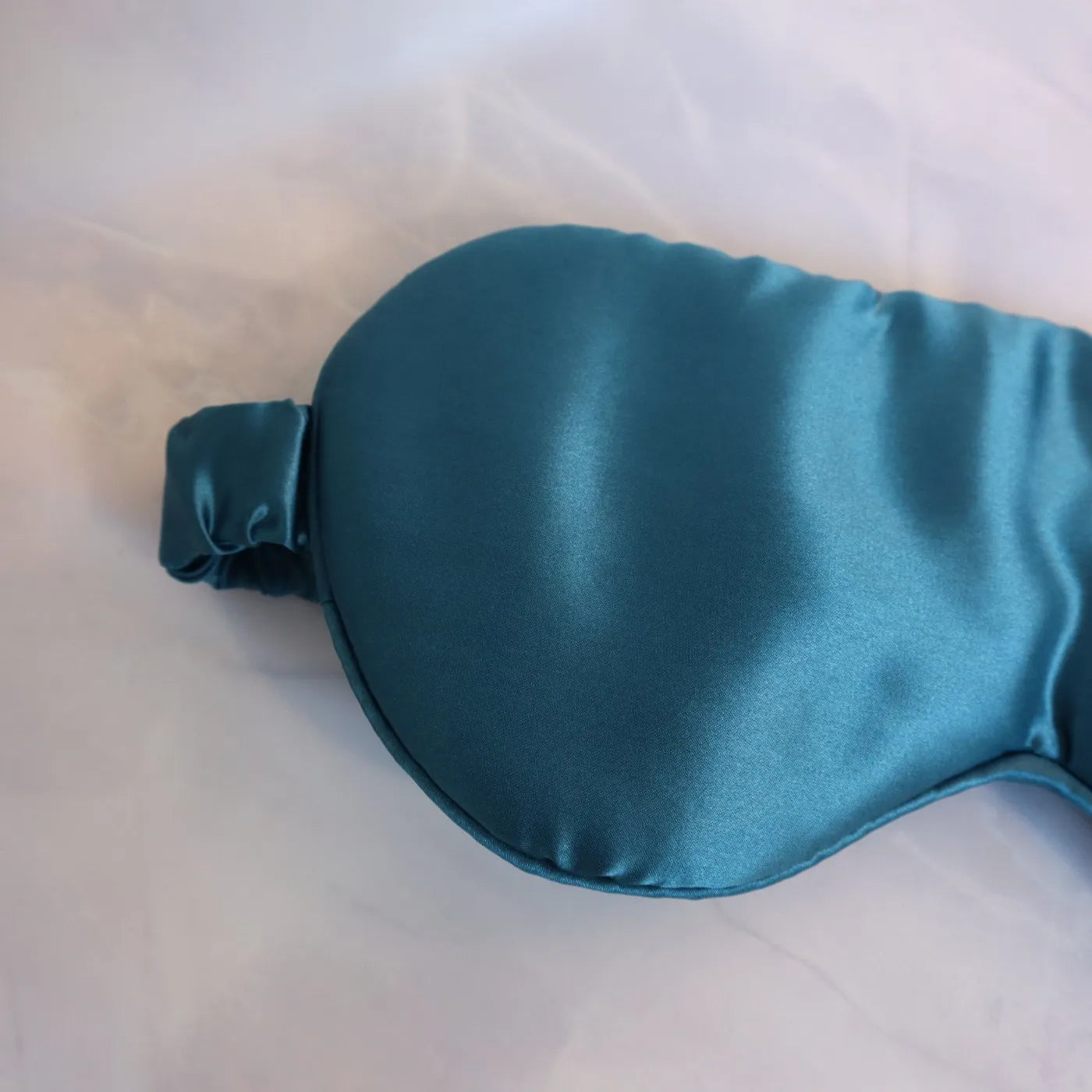 Luxury 22mm 100% Mulberry Silk Eye Mask in Teal Blue 22 mm Real Silk