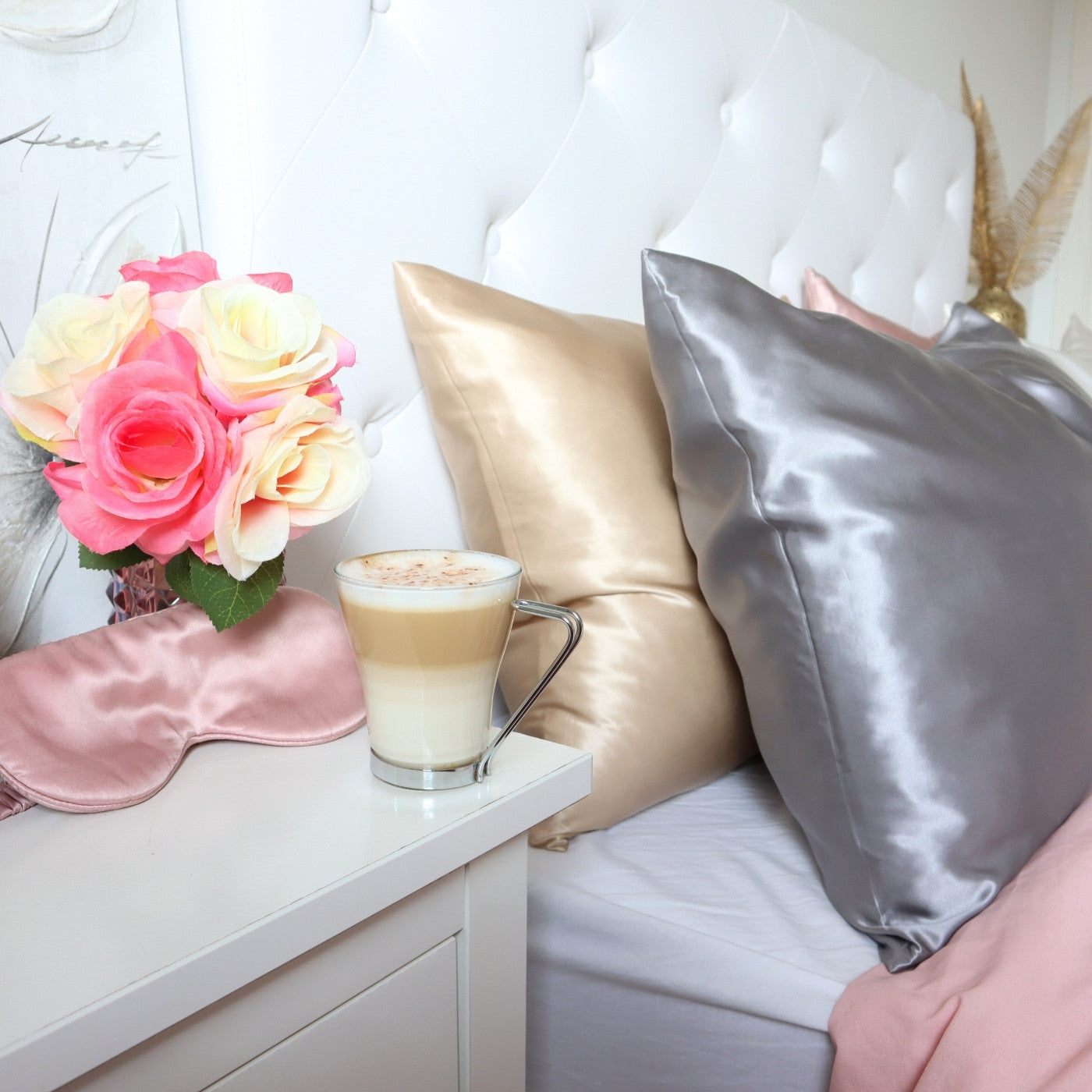 Best Silk Pillowcase UK Ireland Real Silk White Gold Pink Silver