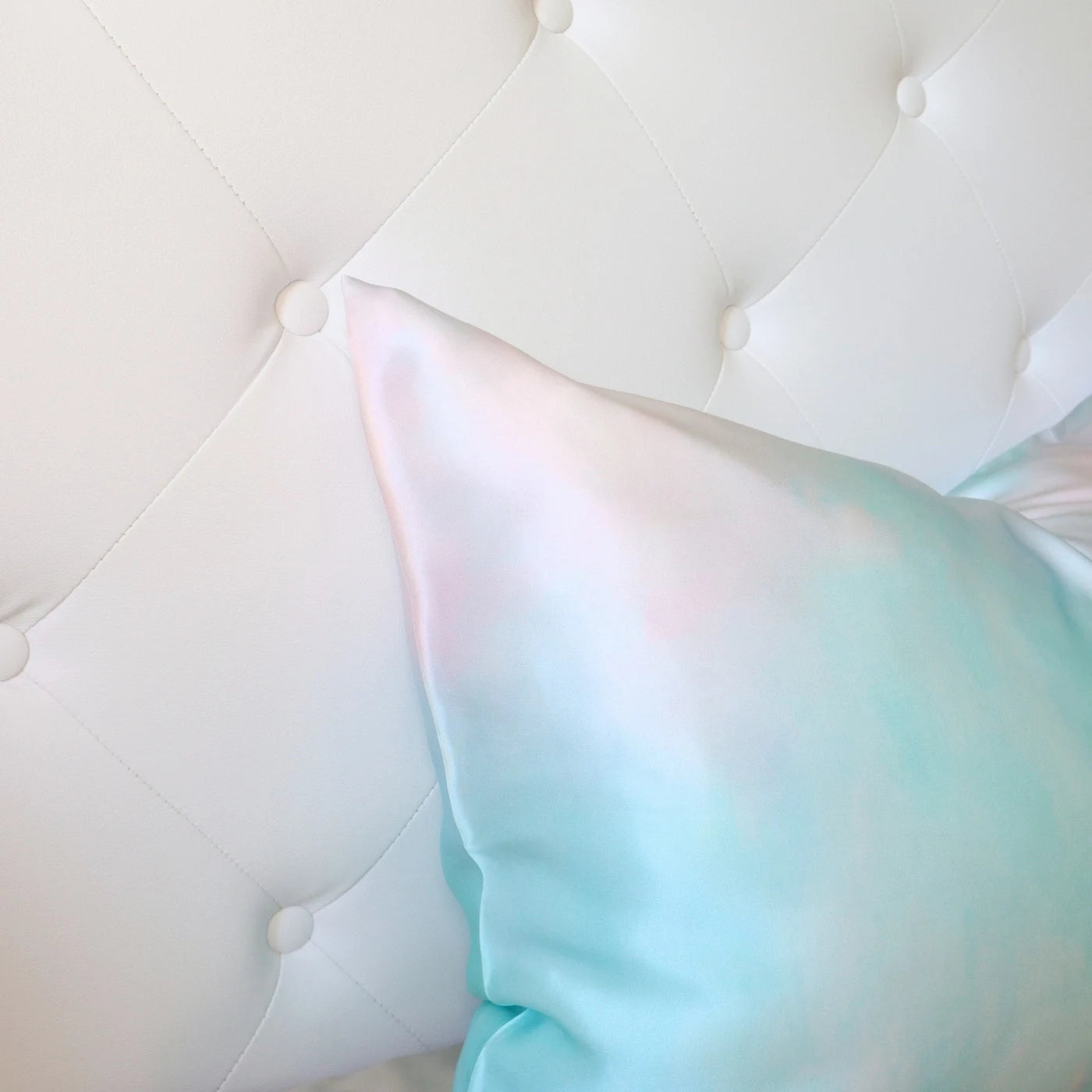 Aqua Light Blue Pink Gradient Unicorn Real Silk Pillowcase 22 Momme MM Mulberry Silk Zipper UK Ireland