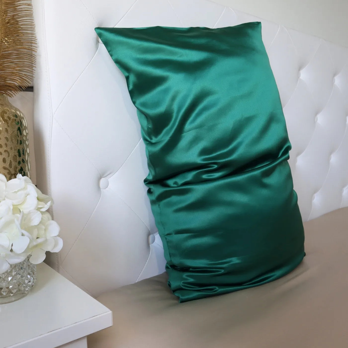 Emerald Dark Green Real Silk Pillowcase Mulberry 22 MM Momme UK Ireland