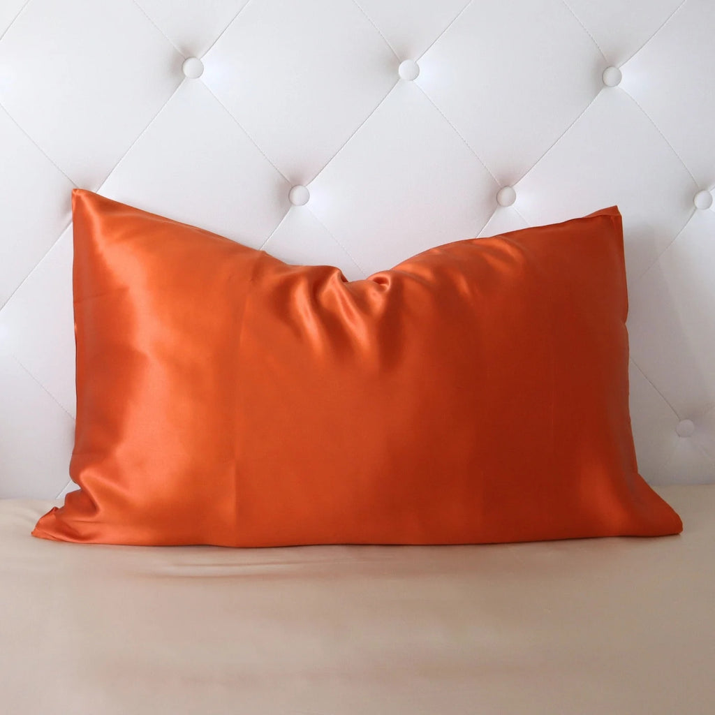Orange hot sale silk pillows
