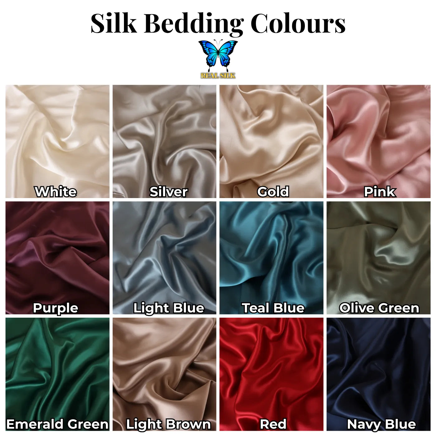 Luxury 4 Psc 22 Momme Mulberry Silk Flat Sheet Bedding Set