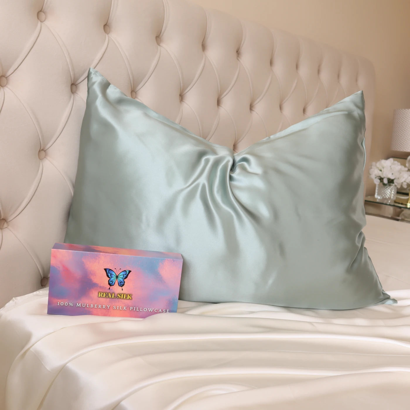 Matcha Green 22 Momme Mulberry Silk Pillowcase