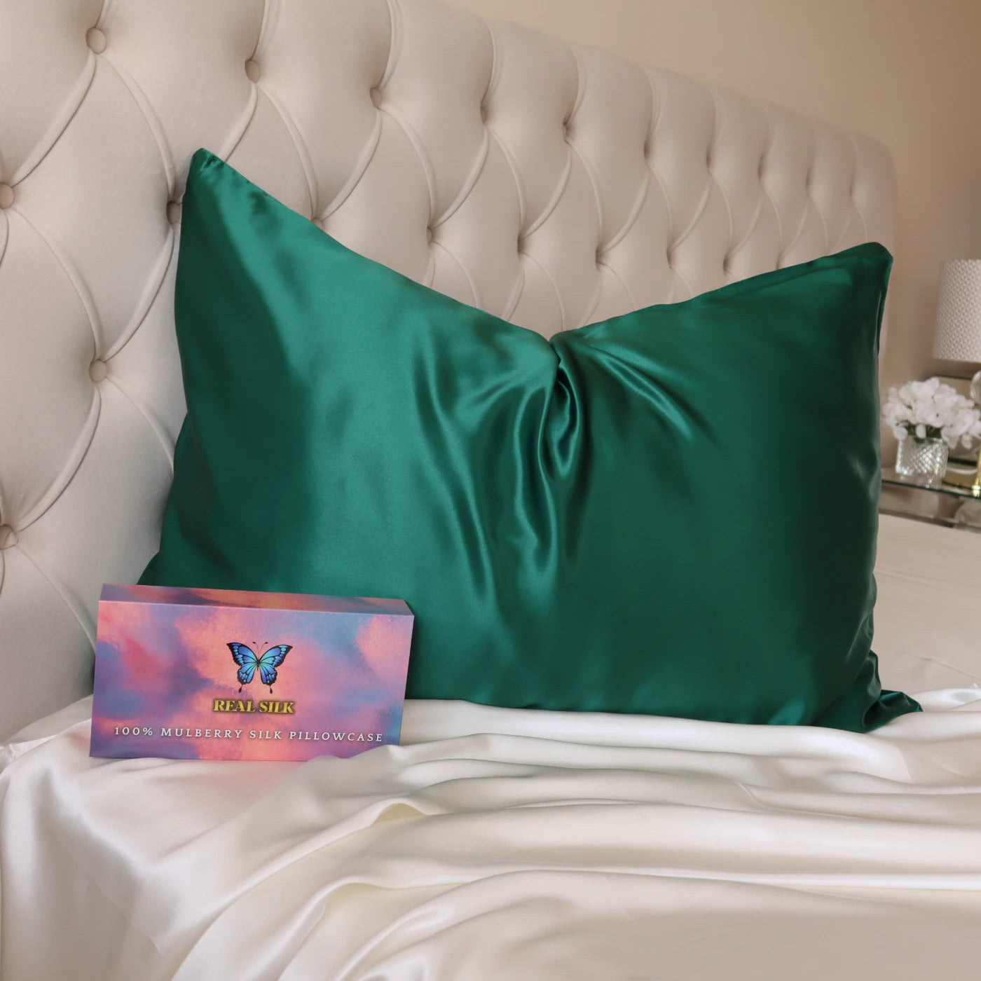 Emerald Green 22 Momme Mulberry Silk Pillowcase