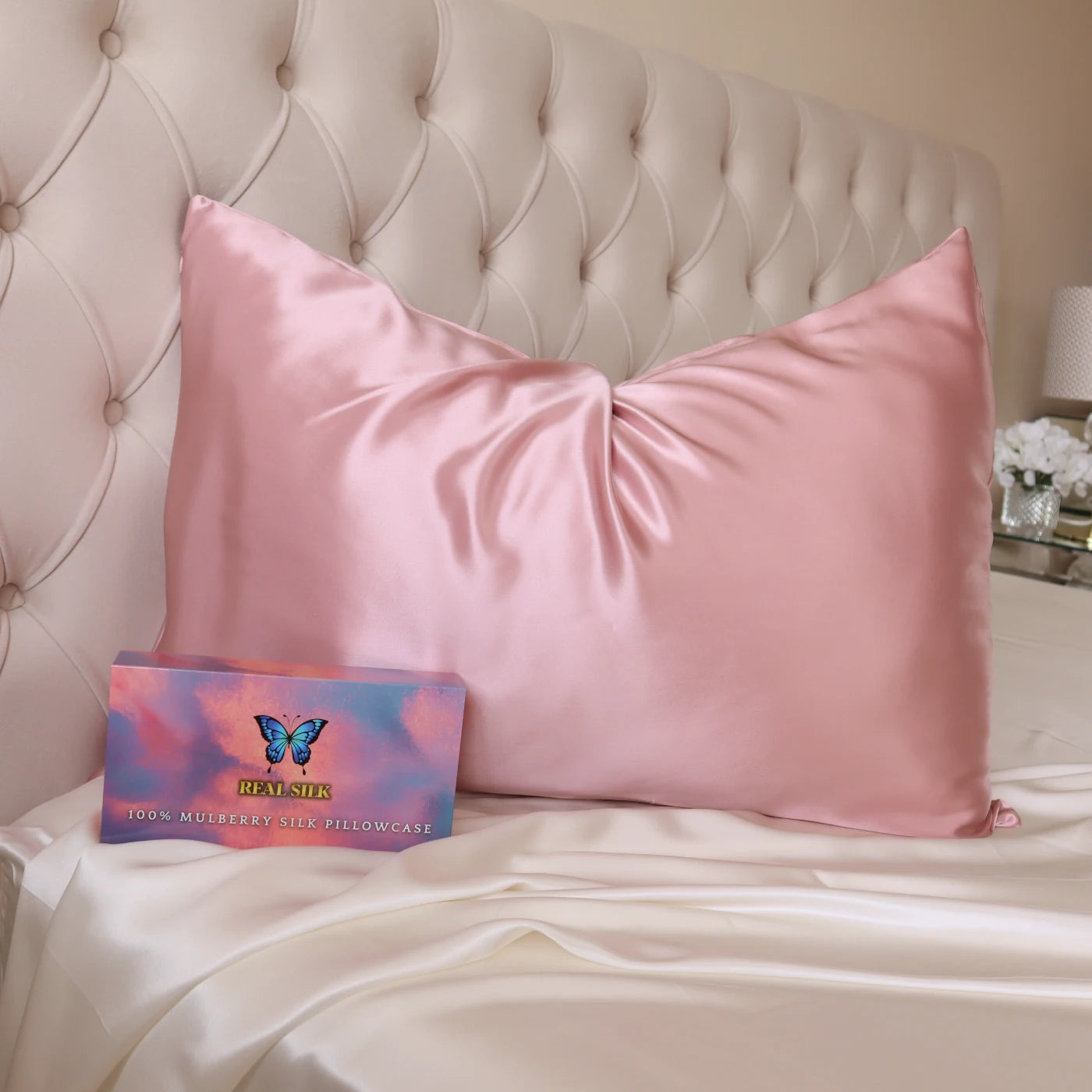 Pink Real Silk Pillowcase UK Ireland 22 Momme mm 100% Mulberry Standard Queen King best quality