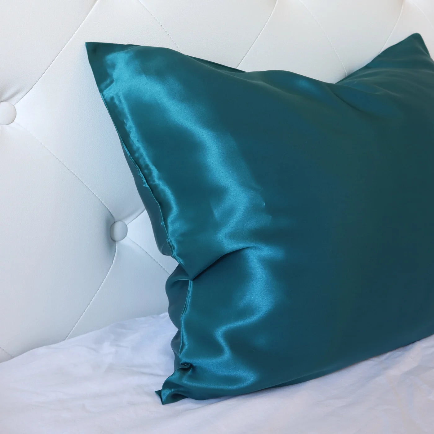 Blue silk pillows clearance