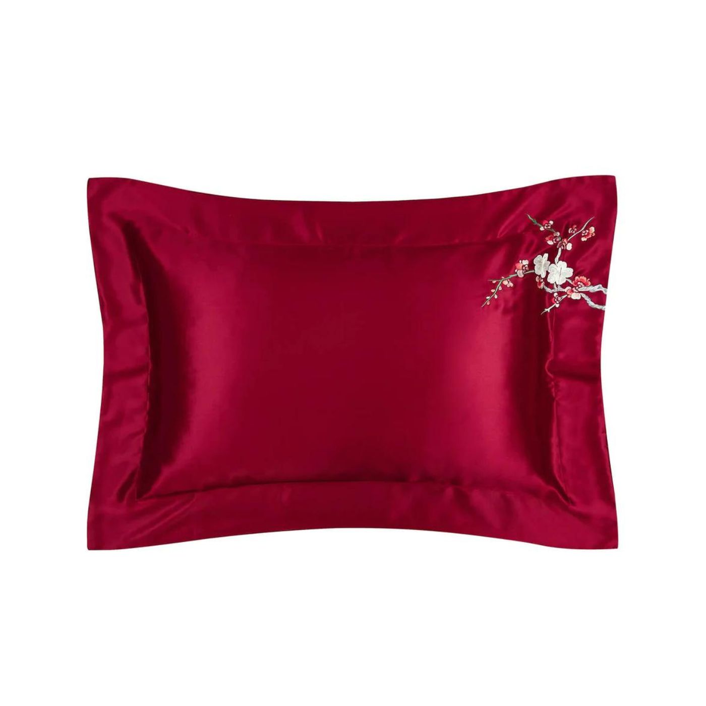 Embroidered shop silk pillowcase