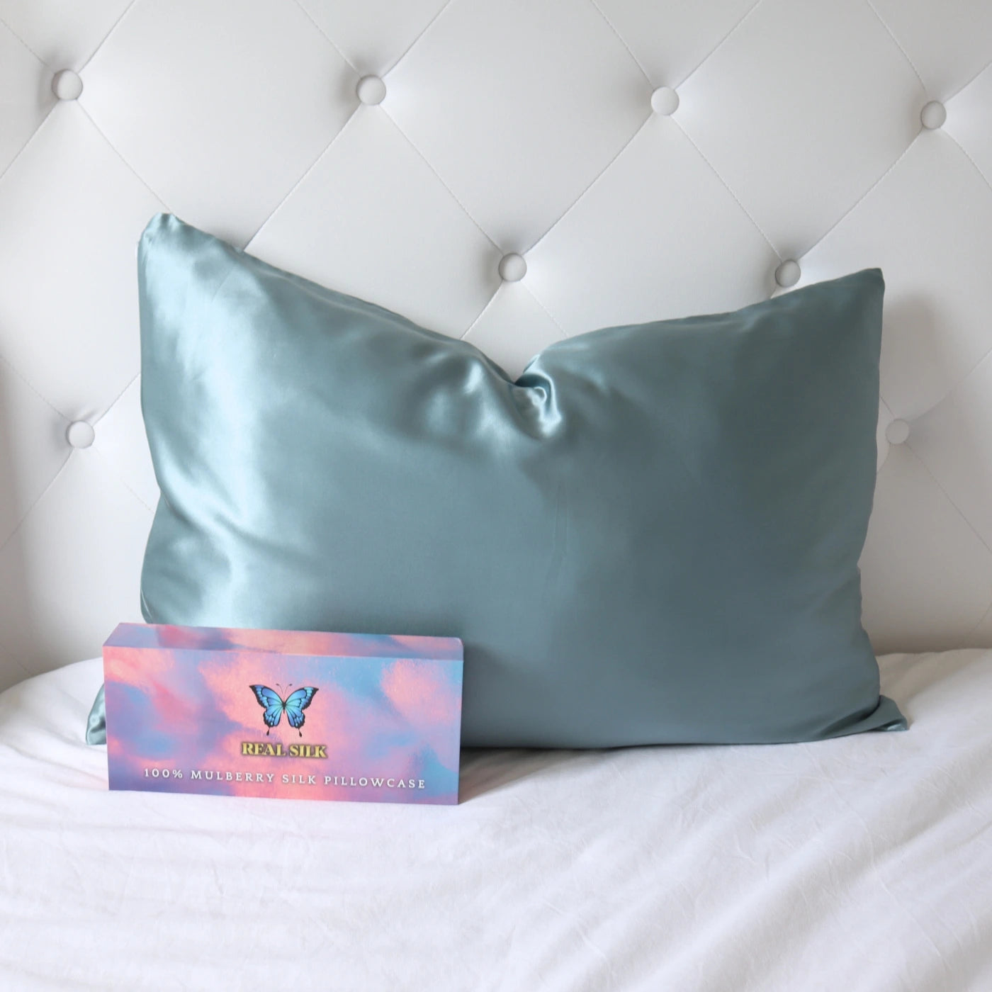 Light Blue 22 Momme Mulberry Silk Pillowcase