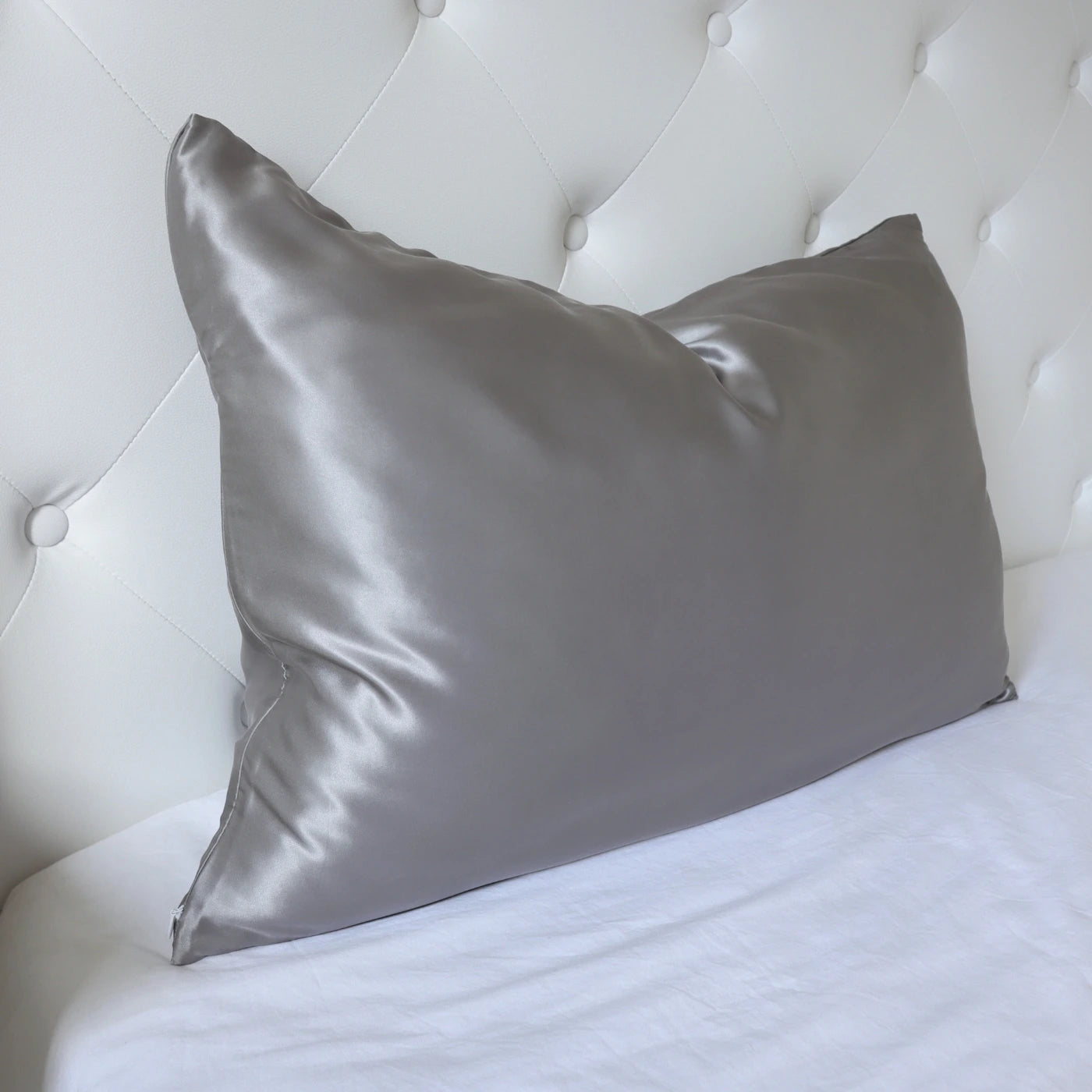 100% Real Mulberry Silk Pillowcase With Zipper 22 Momme 6A Grade Highest quality luxury silk pillows UK USA ES CA queen king standard light dark grey silver
