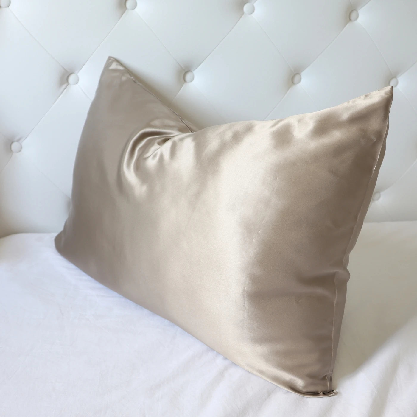 Mulberry Silk Pillowcase With Zipper 22 Momme 6A Grade-Light Brown