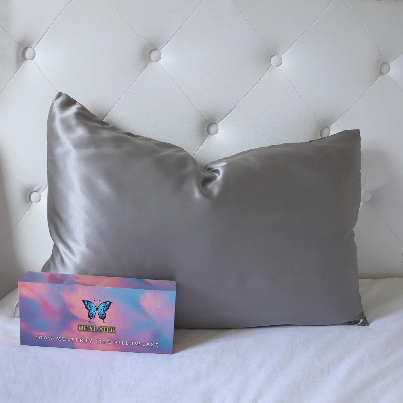 Grey 22 Momme Mulberry Silk Pillowcase