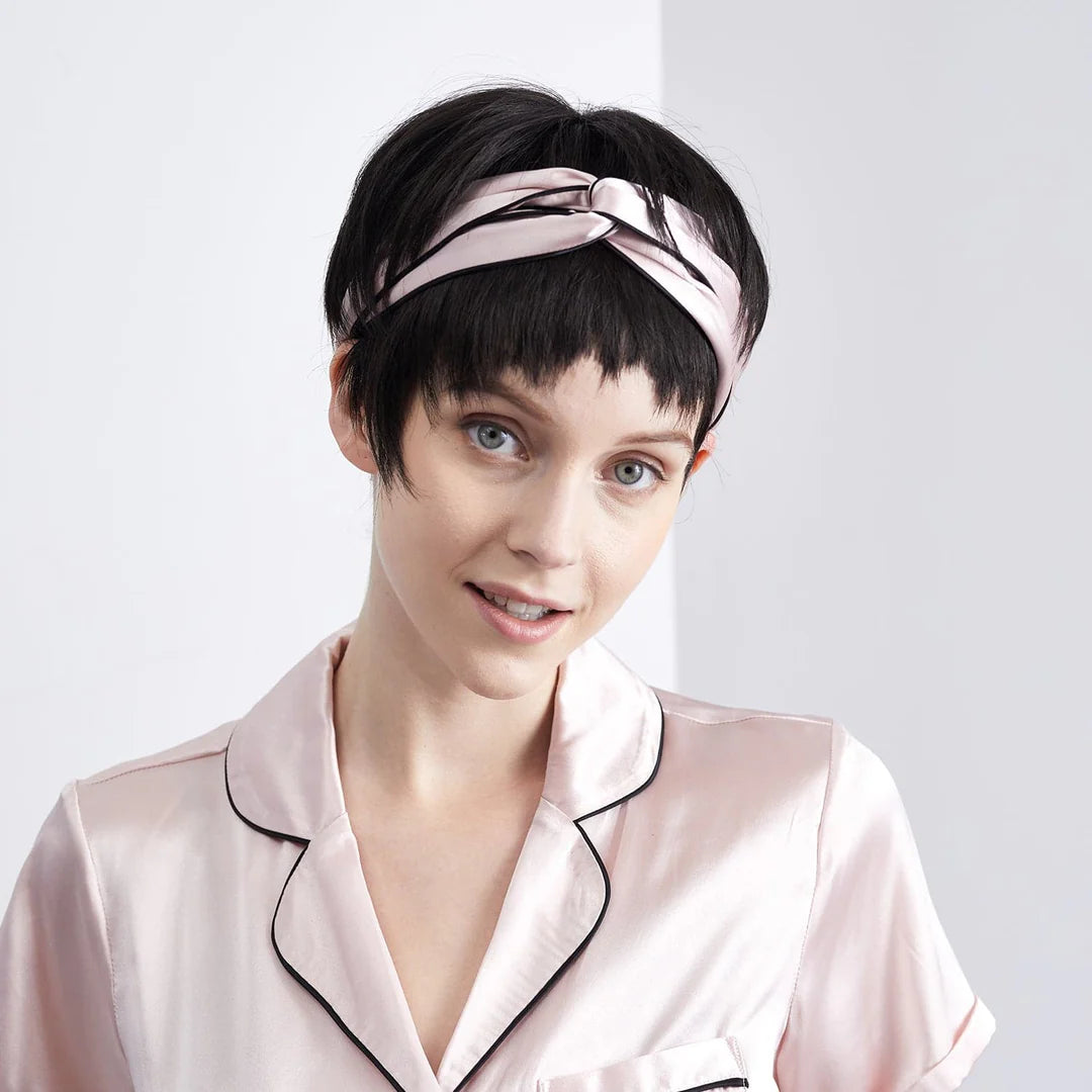 Silk Headband - 100% Pure Mulberry Silk 22 MM Pink, Blue, Black Real Silk UK